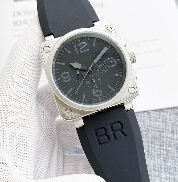 

etw9 etw9 wristwatches men automatic mechanical watch bell brown leather black ross rubber watches wristwatch, Slivery;golden