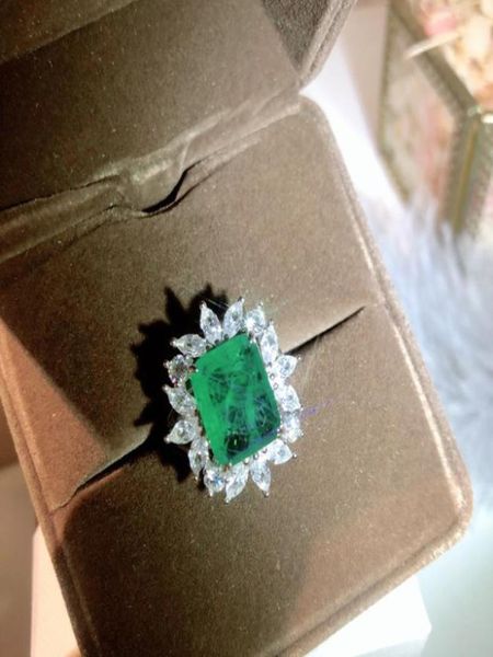 

luxury 925 sterling silver jewelry ring for women green stone jewelry set natural stone jewelry set necklace ring earrings set9041178