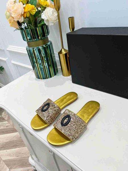 

slippers fashion ccity flat slippers women designer summer channel slides platform leisure sandals x703, Black