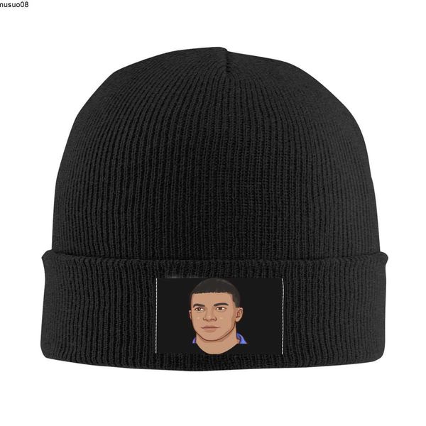 

beanie/skull caps mbappe km football skullies beanies caps men women street winter warm knitting hat soccer bonnet hats j230518, Blue;gray