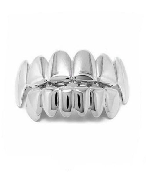 

hip hop cool mens teeth gold domineering dental grills fashion teeth grillz titanium steel jewelry4599773, Black