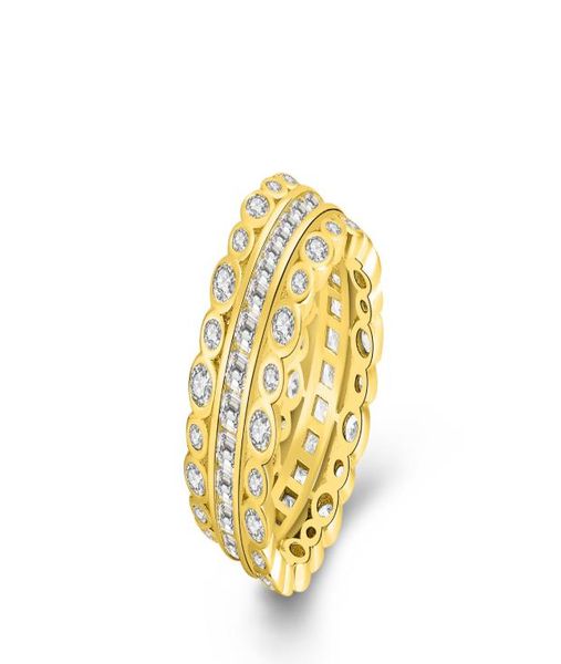 

omhxzj whole with side stones personality fashion ol woman girl party wedding gift gold white lace zircon 18kt yellow gold rin4884673, Silver