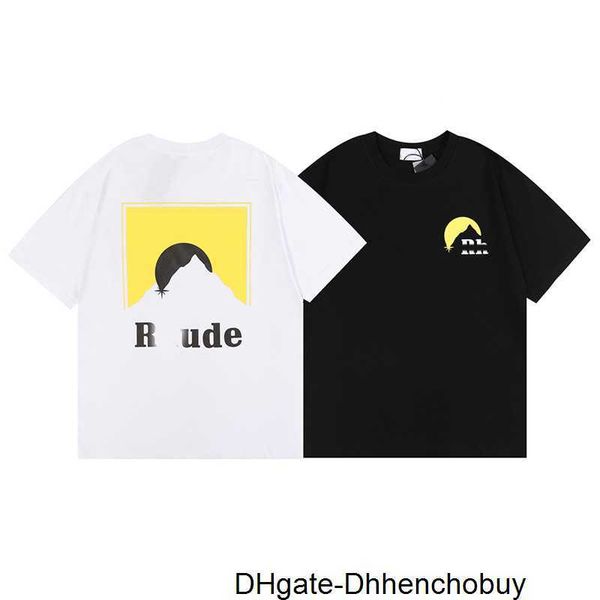 

men's tshirts rhudes tshirts women designers tees apparel man s casual chest letter shirt luxurys clothing street shorts sleeve zvan, White;black