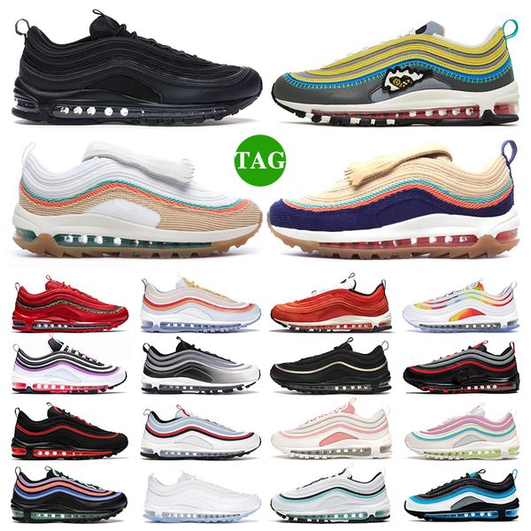 

97 97s men trainers men women running shoes mens women mschf x inri jesus undefeated black summit triple first use blood orange runner sean