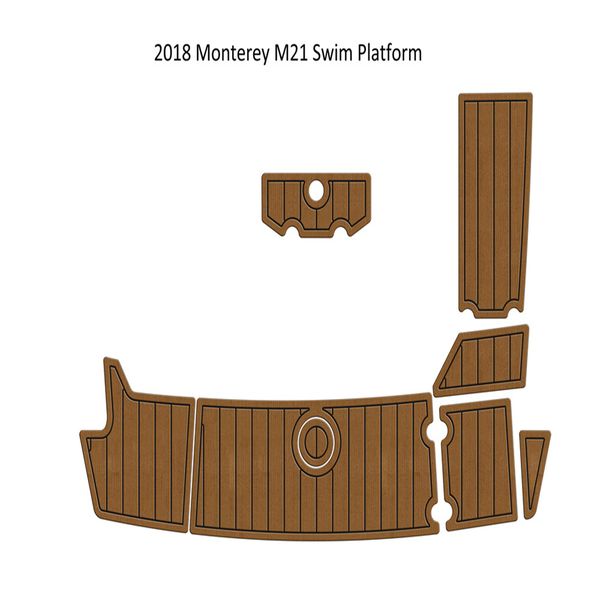 

2018 monterey m21 swim platfrom step pad boat eva foam faux teak deck floor mat