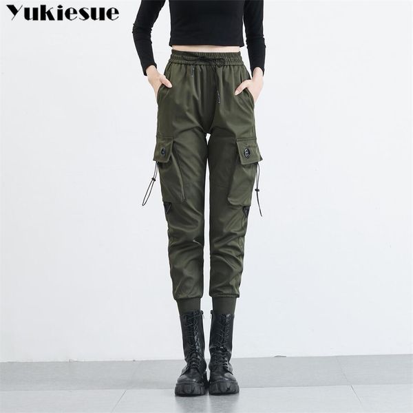 

capris streetwear summer boyfriend high waist women's harem capris pants for women baggy loose cargo pockets pants woman trousers, Black;white