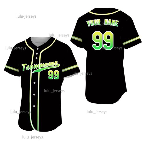 

new custom custom baseball jerseys fashion stitched printed cool gradient color baseball shirts sports uniform, Blue;black