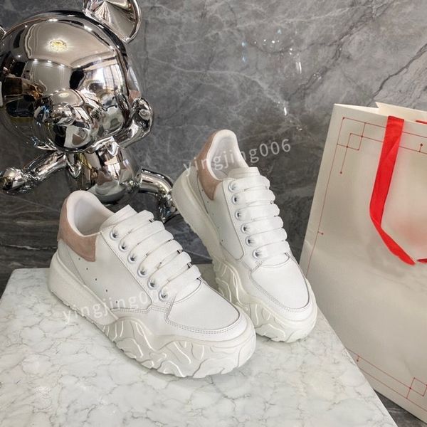 

new brand designer platform womens quality casual shoes leather lace-up sneaker lady flat running trainers letters gym sneaker2023, Black