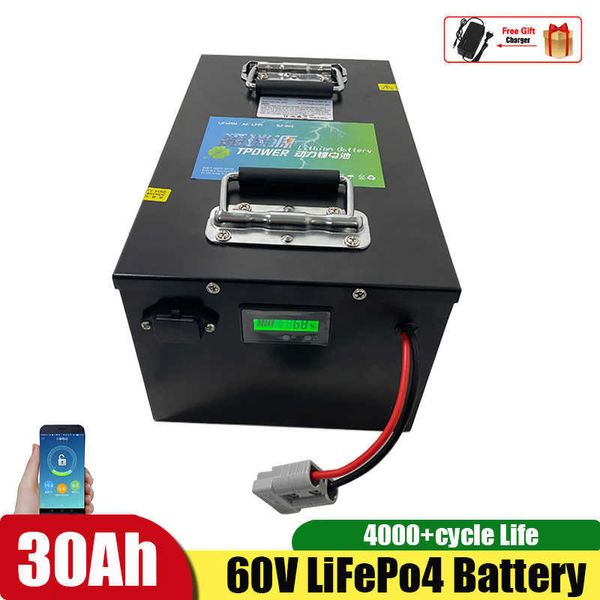 

30ah 60V Lifepo4 Battery with BMS for Electric Bicycle Bike Scooter Boat Industrial Equipment Tricycle + 5A Charger