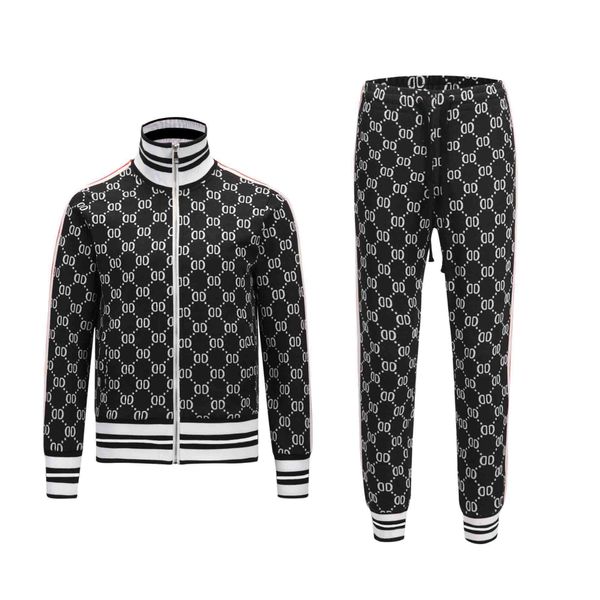 

202gg sportswear mens and womens sweat suit full lettersg spring autumn fashion show clothes long sleeved two-piece set fall jogging jackets, Gray