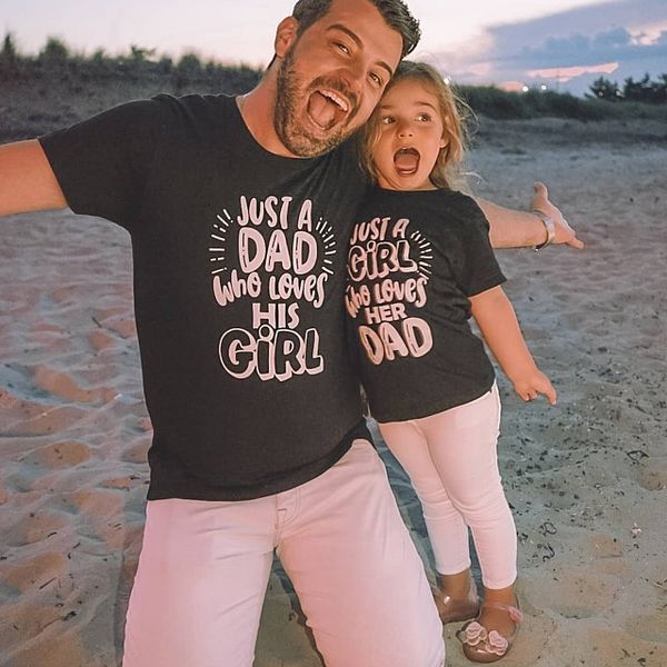 

family matching outfits 1pc daddy and daughter shirts dad girl look tees me his summer clothes 230518, Blue
