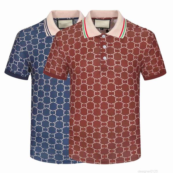 

summer luxury designer polo shirt men's casual polo fashion snake bee printed embroidered t-shirt high street men's polo asia size, White;black