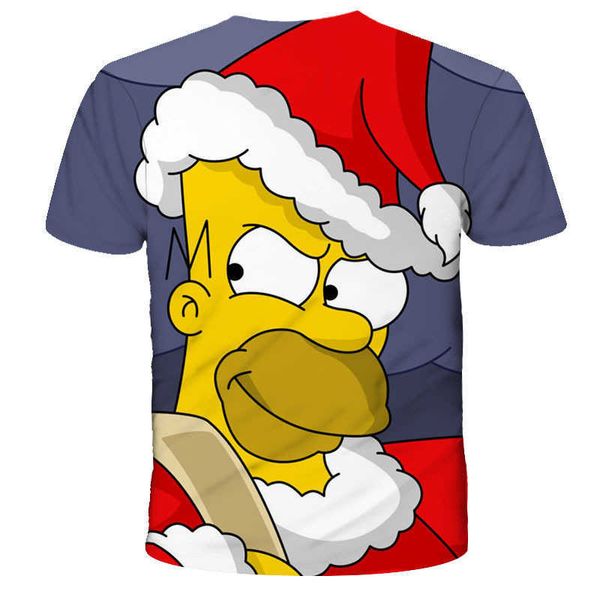 

simpson cartoon short sleeved t-shirt for men and women 3d digital printing anime loose casual top, White;black