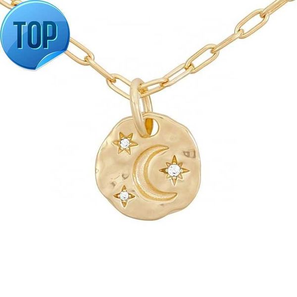 

gemnel costume jewelry selling 14k gold plated moon and star necklace, Silver
