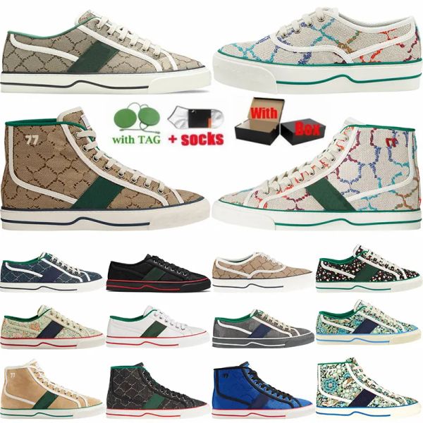 

version tennis 1977 casual shoes for men women fashion designer platform letters florals low canvas denim e gg''sneakers asx, Black