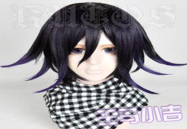 

game new danganronpa v3 ouma kokichi cosplay costume wig013941801, Black;brown
