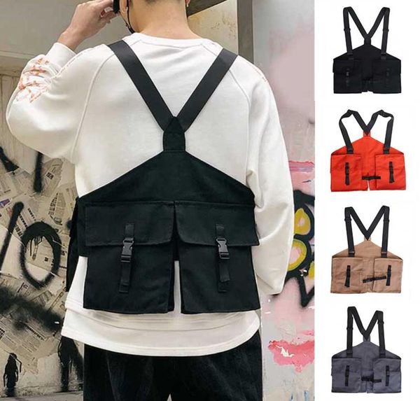 

fashion chest rig waist bag hip hop streetwear functional tactical chest bag cross shoulder bags multipocket cool punk backpack3912841