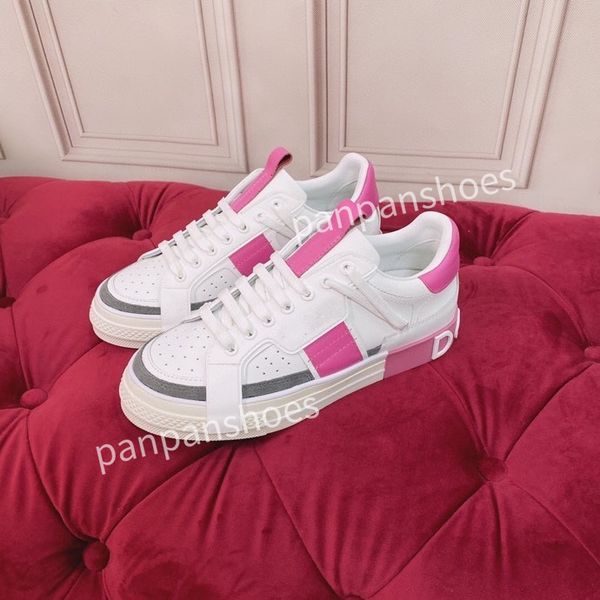 

2023casual shoes brand womens designer leather lace-up sneakers fashion lady flat running letters shoes sneaker, Black