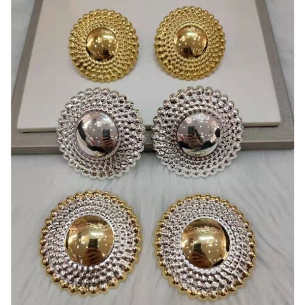 

hoop huggie gold plated earrings jewelry for women weddings design circle clip dubai engagement bride luxury 230517, Golden;silver