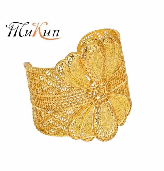 

mukun arrival luxury dubai wide bangle for women men gold color african braceletsbangles india jewelry bridal wedding gifts 220715714778, Black