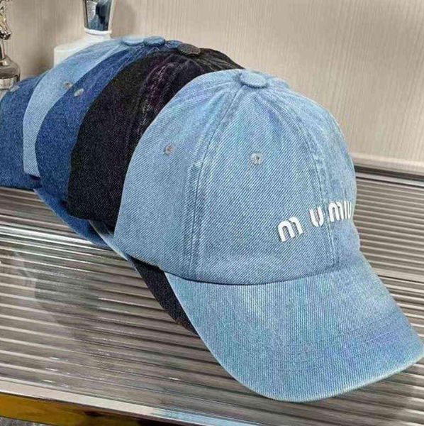 

miu denim baseball cap women hip hop hat letter caps for ladies men outdoor summer visor autumn casual snapback sun hat gorras, Blue;gray