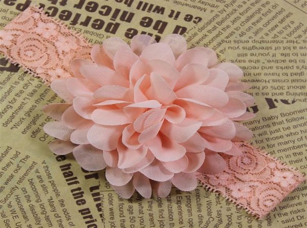 

baby hair accessories 18pcslot chiffon flower newborn headband elastic lace bows for girls baby hair bows hairbands for girls1 751798428, Slivery;white