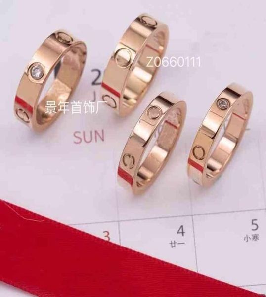 

kajia love series titanium steel naked three diamond couple ring fashion net red personalized jewelry4422246, Silver