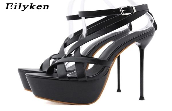 

eilyken women sandals pumps party platform club shoes stiletto heels open toe hollow out high heels dress black 2203157796155