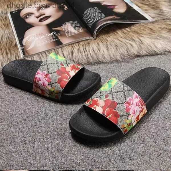 

luxury slide summer fashion wide flat slippery with thick sandals slipper men women sandals designer shoes flip flops slipper 36-45'&#0, Black