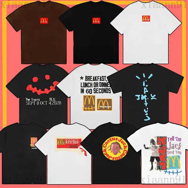 

designer fashion luxury travis co branded classic t shirt jack summer hip hop styles high street loose foam print mens and women t shirts mc, White;black