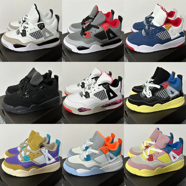 

kids basketball shoes 4 designer 4s baby sneakers youth toddler infants boys military black cat shoe kid running trainers children girls red