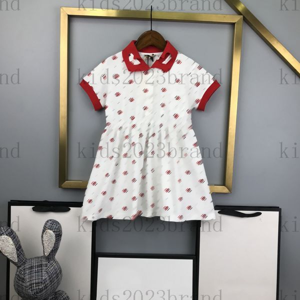 

cutout collar girls dress designer luxury children summer polo dresses high end cotton sports dress for girls cotton short sleeve t shirts d, Red;yellow