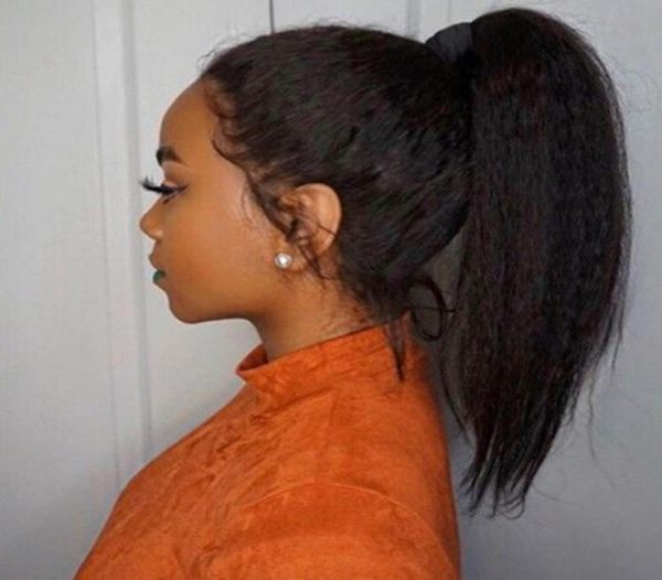 

afro kinky straight human hair ponytail for black women 120g brazilian virgin hair drawstring wrap ponytail hair extensions 1020 3777356