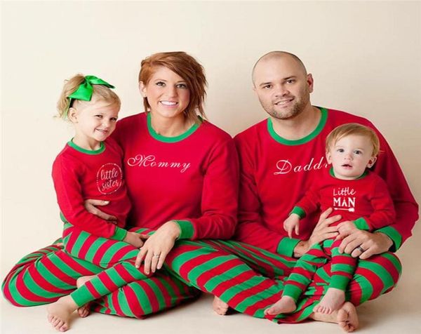 

family christmas pajamas new year family matching sleepwear outfits mother father kids clothes stripe printed pajamas 2pcs sets xm3502188, Blue