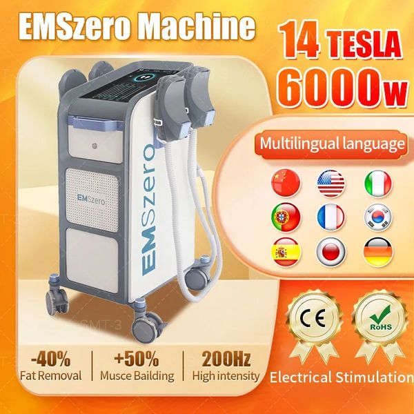 

emszero nova ems 6000w neo 14 tesla hi-emt muscle sculpt machine with 4 handles and pelvic stimulation pad optional emsslim