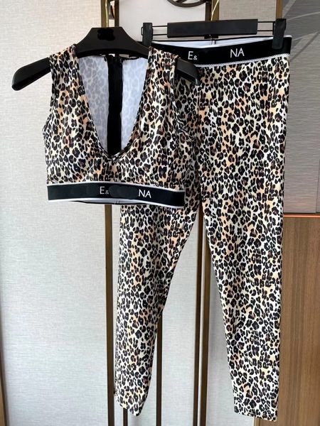 

Women's sportswear summer bra leggings sports suit jogging running vest tights retro yoga suit, Multi