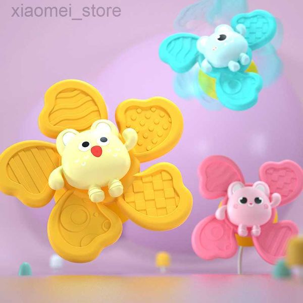 

3pscbath toys montessori baby bath toys for boy children bath sucker spinner suction cup toy children funny small monster child rattle biter