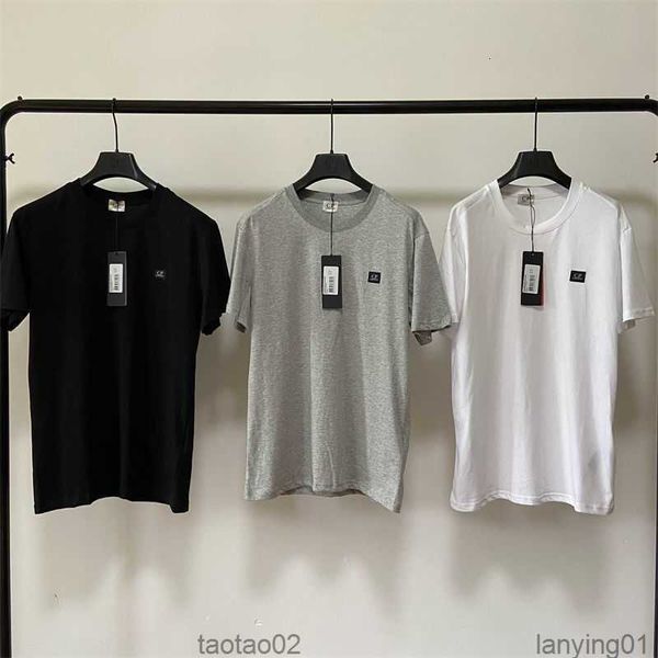 

men's t-shirts summer cp designer t shirt mens outdoor solid color round neck short-sleeved tshirts all-match cotton men shirts letter2, White;black