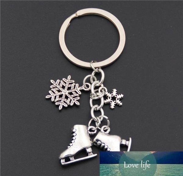 

1pc silver color ice skates snowflake pendant key ring skating key chain keychain jewelry for winter gift4450838