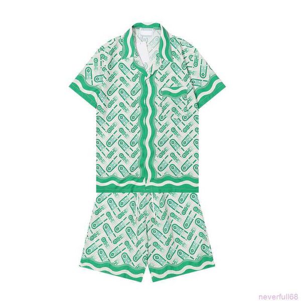 

hirts casablanc-s 22ss designer shirts masao san print mens casual shirt womens loose silk short sleeves luxury t-shirt highquality tees siz, White;black