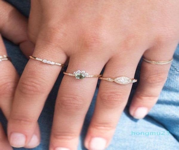 

14k gold zircon diamond gemstone ring for females anillos de anel bizuteria 14k diamond engagement ring band diamante jewelry3298368, Silver