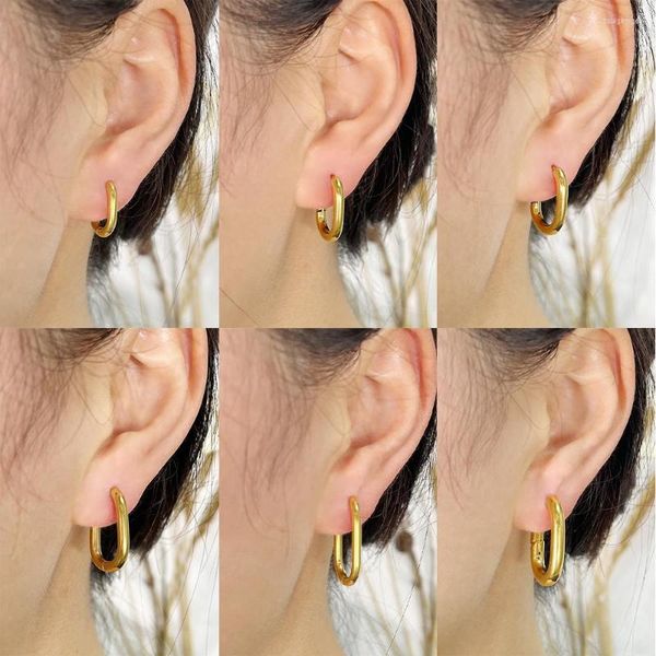 

hoop earrings stainless steel for women vintage gold color small circle geometric handmade jewelry wholesale, Golden;silver