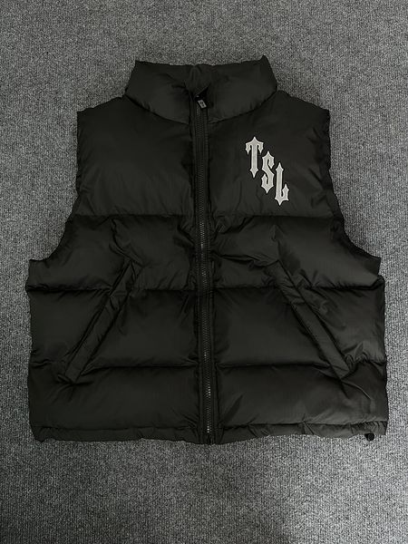 

shooers gilet high street warm clothing winter men sleeveless trapstar jackets embroidery women short suits, Black;white