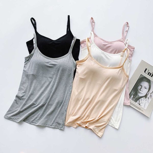 

integrated adjustable suspender vest with bra cushion for womensas, White