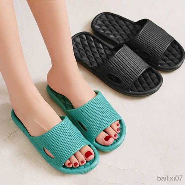 

slippers women cute soft slippers bathroom slides thick bottom home outdoor platform summer big size couple flip flop for men, Black