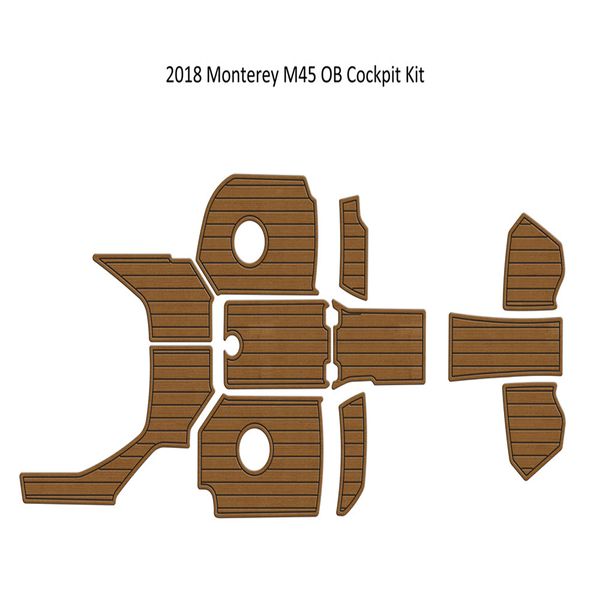 

2018 monterey m45 ob cockpit pad boat eva foam faux teak deck floor mat flooring