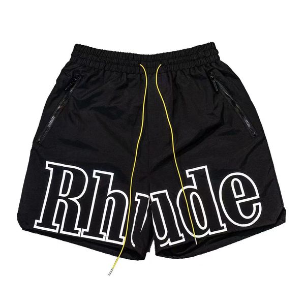 Designer RHUDE Shorts Mens Short Beach Mesh Street Sweatpants Basketball Men Limited Natação na altura do joelho Hip Hop High Sports Training Cintura elástica yn