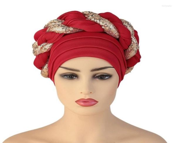 

berets already made turbans for women head wrap african hat cover muslim auto gele aso oke headwear bonnets4224565, Blue;gray