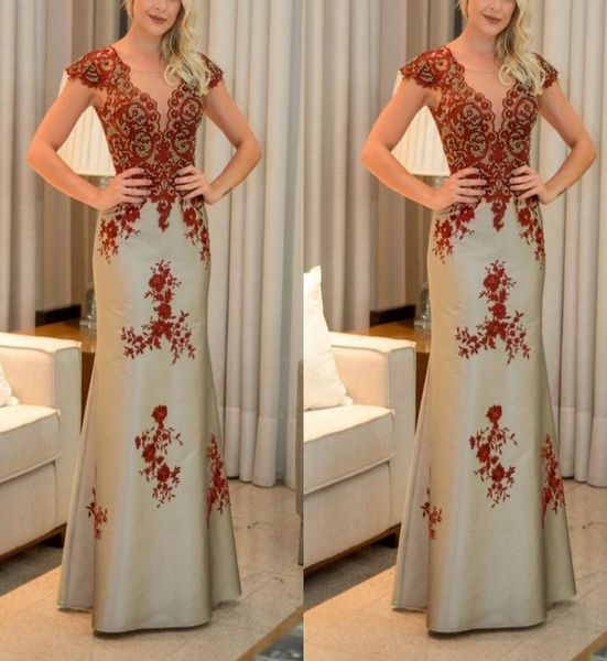 

expensive embroidered lace evening dresses mermaid 2019 designer bateau cap sleeve dresses evening wear prom party dress women 2011236258, Black;red