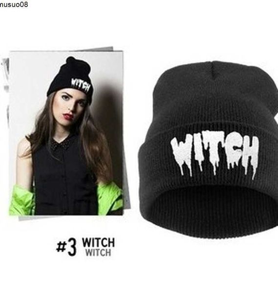 

beanie/skull caps new black acrylic embroider letter witch beanies hats for women men casual skullies winter caps knitted gorros j230518, Blue;gray